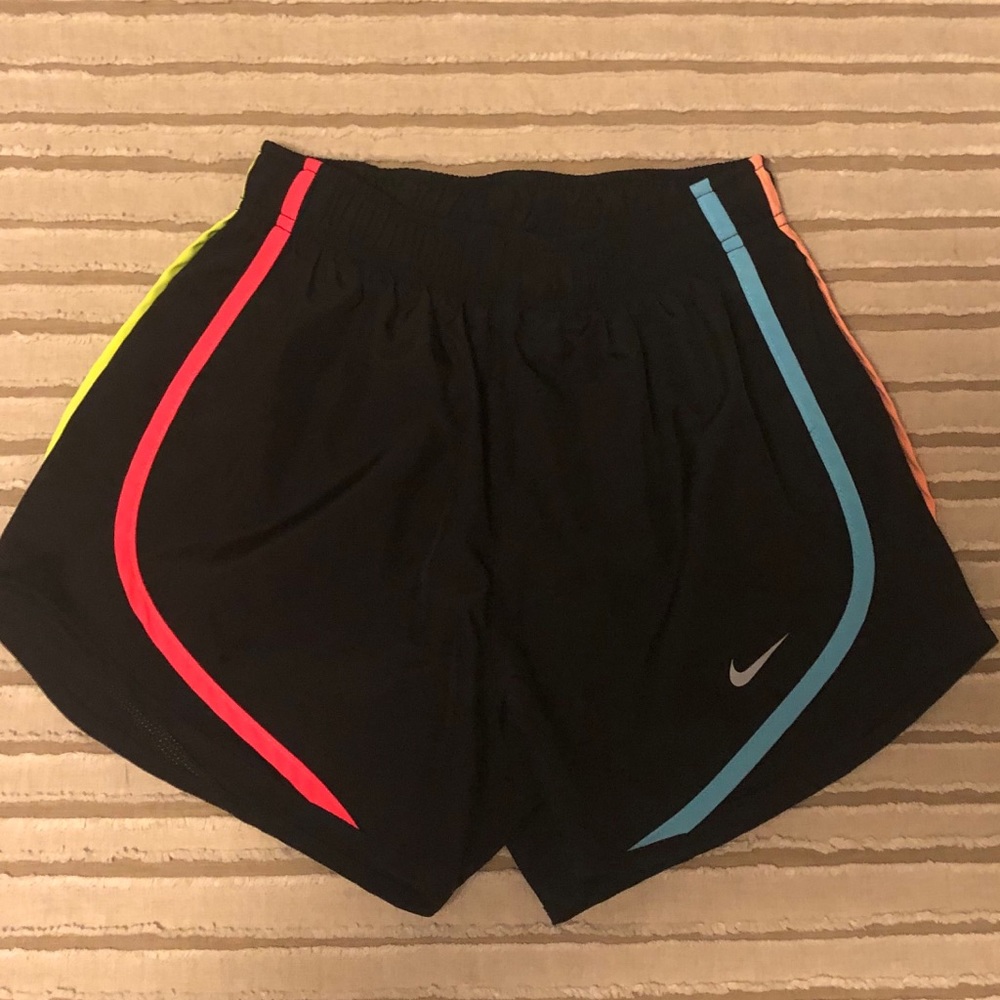 Nike Tempo Shorts Black w/ rainbow trim